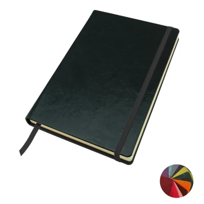 Coloured Kensington Distressed Leather A5 Casebound Notebook with Elastic Strap