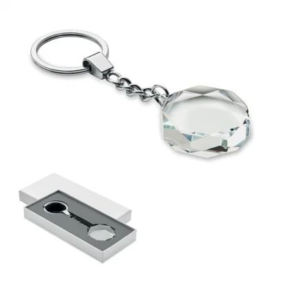 Glass Round Award Keyring