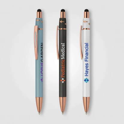 Orbit Spinner Chrome Metal Pen With Stylus