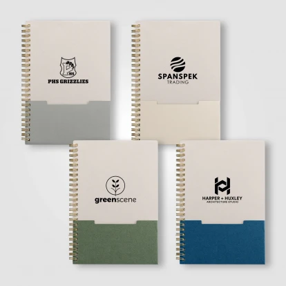 Lino FSC Paper Spiral Binding Vertical Pocket A5 Notebook