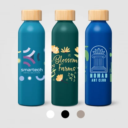 Eden Recycled Stainless Steel Bamboo Lid Water Bottle 590ml